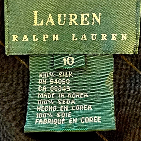 Ralph Lauren black and cream silk bias cut dress. - Picture 5 of 6